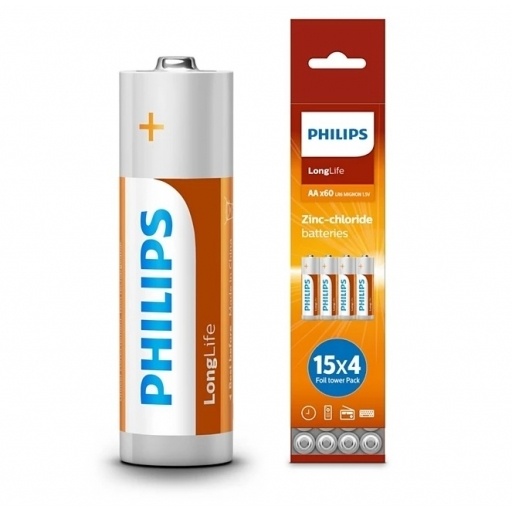 Pilas Philips Longlife AA X60 Pack Ahorro 60 unidades