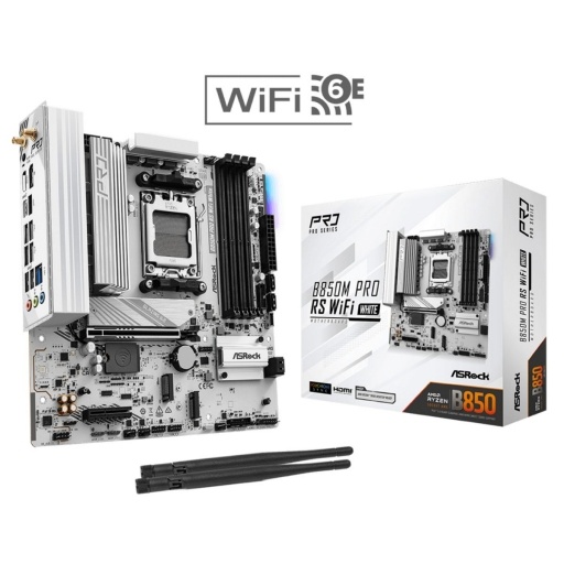 Placa Madre Asrock B850m Pro RS WiFi White Am5 Blanco