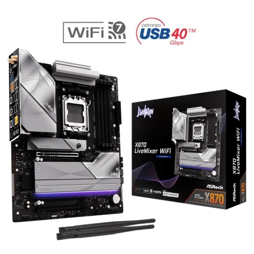 Placa Madre Asrock X870 Livemixer WiFi Am5 Negro