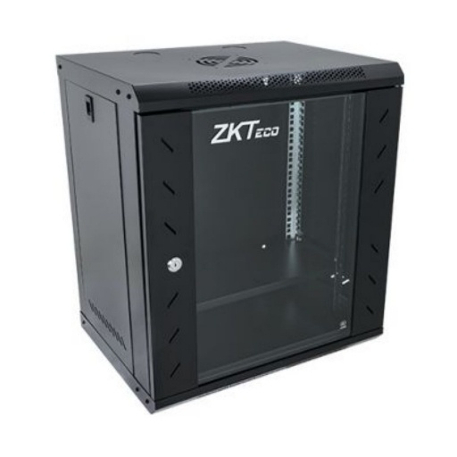 Rack de Pared ZKTeco 12U Acero con Puerta de Vidrio