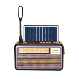 Radio Port�til Retro Cmik AM FM SW Bluetooth y Panel Solar
