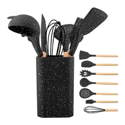Set Utensilios Cocina Cuori 8 piezas Estilo Madera PP