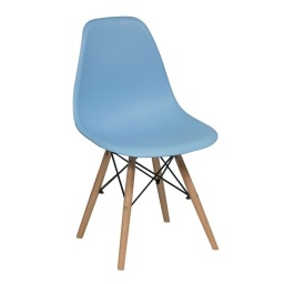 Silla Eames Celeste Pl�stico con Patas de Madera