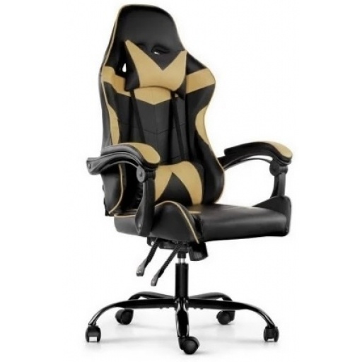 Silla Gamer Lumax ROM Negro Dorado respaldo reclinable
