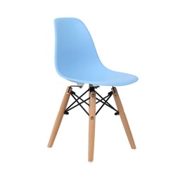 Silla Infantil Eames Kids Celeste con Patas de Madera