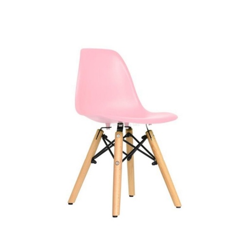 Silla Infantil Rosa Eames Kids con Patas de Madera