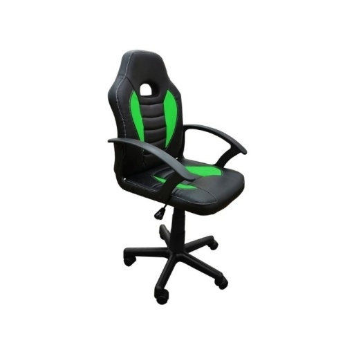 Silla Gamer Infantil NNET Negra Verde con Reposabrazos