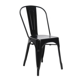 Silla Tolix Negra Met�lica Apilable de Estilo Industrial