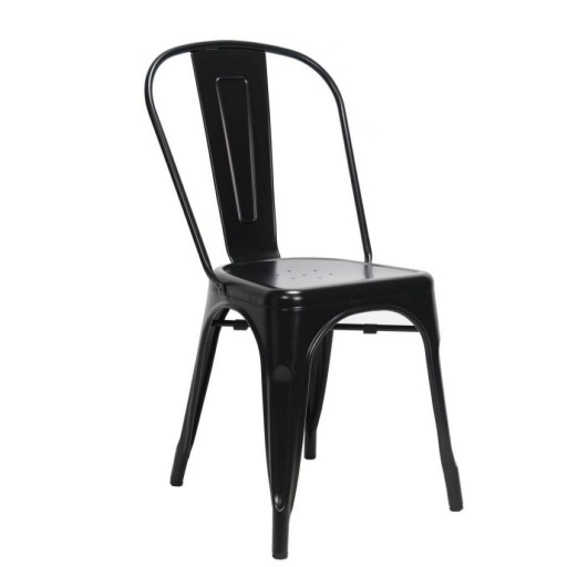 Silla Tolix Negra Met�lica Apilable de Estilo Industrial