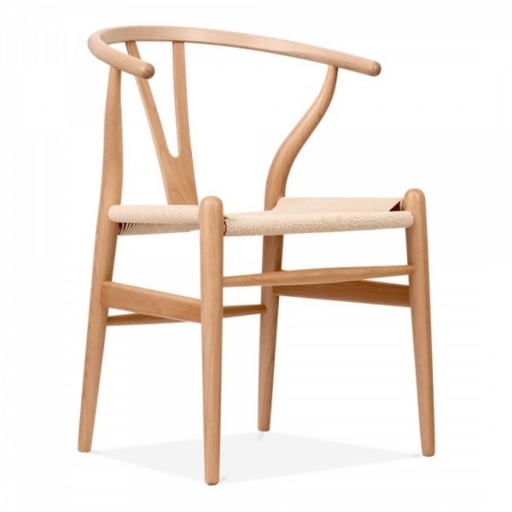 Silla Unsi Wishbone Madera Natural Estilo Escandinavo