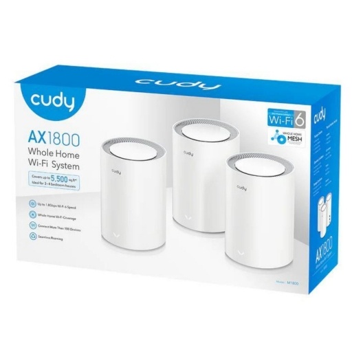 Sistema Mesh Cudy AX1800 WiFi 6 Pack de 3 unidades