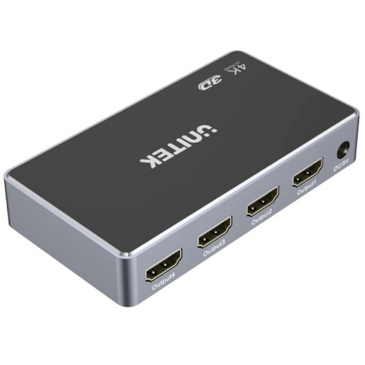 Splitter Unitek 1x4 HDMI 4K 30 Hz de 4 Puertos