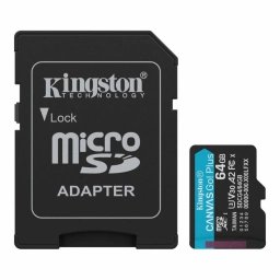 Tarjeta de Memoria MicroSD 64GB Kingston Canvas Go Plus UHS-I U3 V30 A2