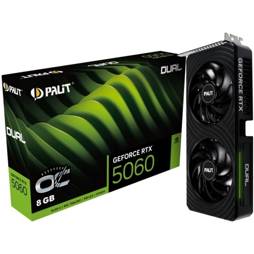 Tarjeta de Video Palit GeForce RTX 5060 Dual OC 8 GB GDDR7