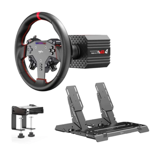 Volante Gamer PXN VD4 Bundle con Pedales y Montura